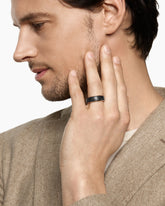 Streamline® Band Ring in 18K Rose Gold with Forged Carbon, 8mm